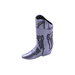 Étui à briquet en métal argenté botte de cowboy pour bic mini