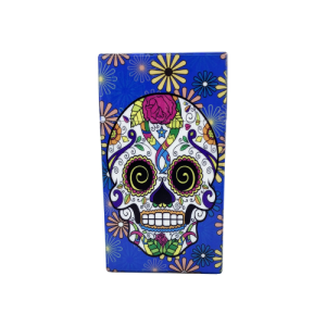Étui à cigarette bleu tête de mort mexicaine