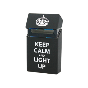 Étui à cigarette noir "keep calm and light up"