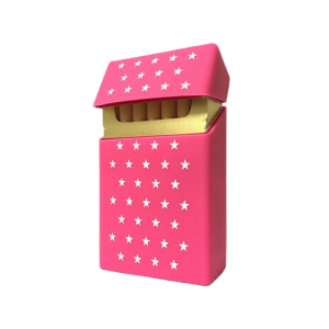 Étui à cigarette rose étoiles