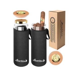 Étui à cigare de voyage avec humidificateur et hygromètre