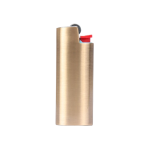 Étui à briquet en métal brossé doré pour bic mini